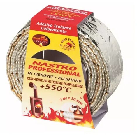 nastro isolante best fire "professional" in tessuto di vetro rivestito in alluminio,  50 mm x 3 mt