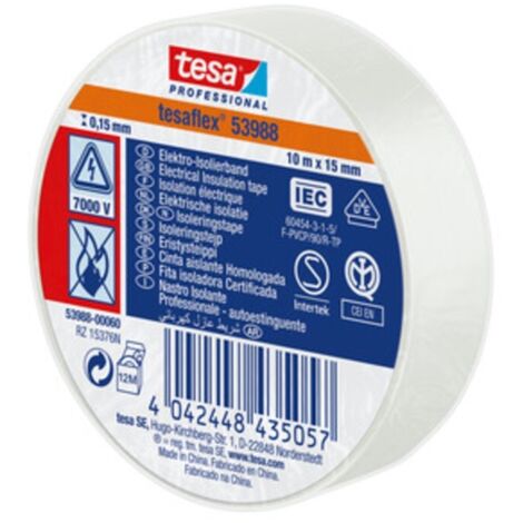 NASTRO ISOLANTE CERTIFICATO BIANCO 10MTX15MM
