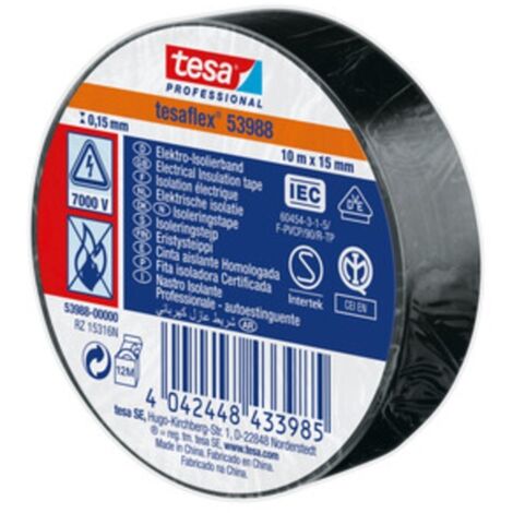 NASTRO ISOLANTE CERTIFICATO NERO 10MTX15MM