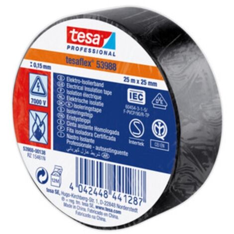 NASTRO ISOLANTE CERTIFICATO NERO 25MTX25MM