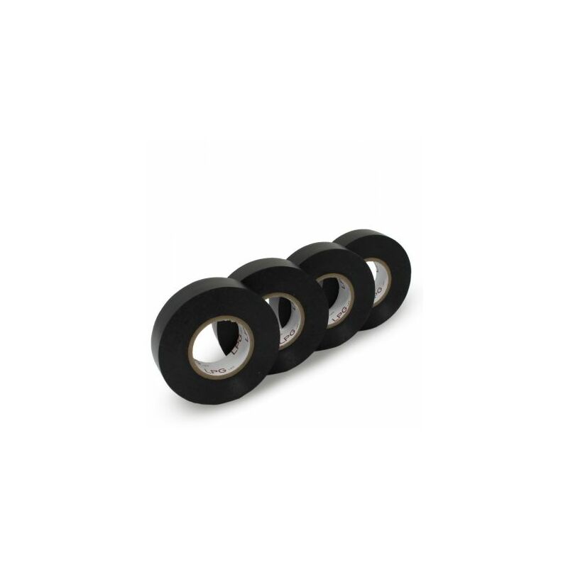 Nastro isolante elettrico 19mm in pvc 4 pz 100mt impermeabile ed ignifugo Nero,Standard