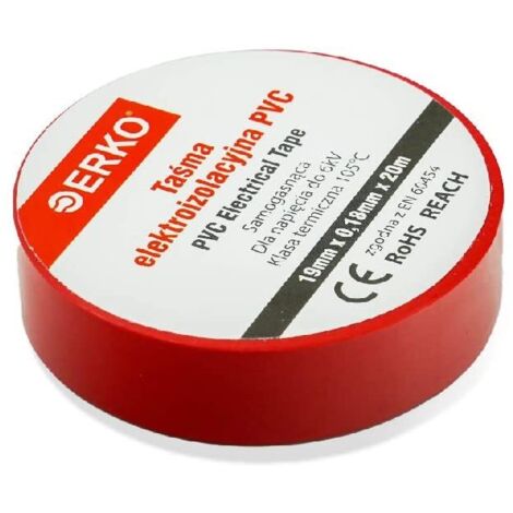 Nastro isolante grande 19mm 20m rosso ERKO