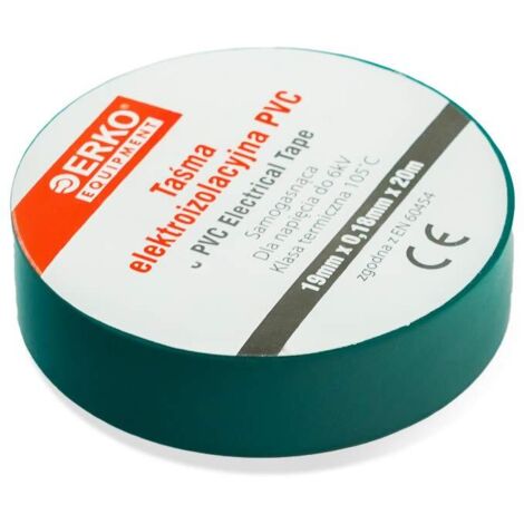 Nastro isolante grande 19mm 20m Verde ERKO
