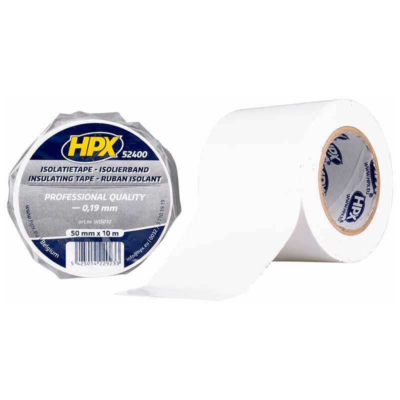 Nastro isolante in pvc tape 52400, bianco, 50mm x 10m HPX