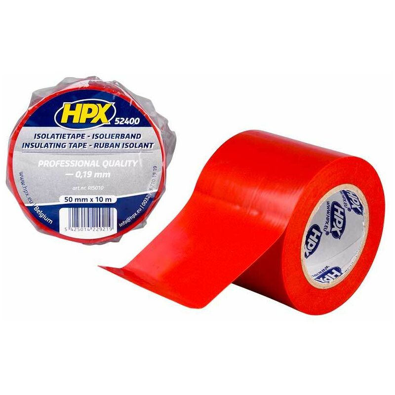 Nastro isolante in pvc tape 52400, rosso, 50mm x 10m HPX