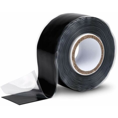 Nastro isolante in silicone autoadesivo 25 mm x 3 m - nastro in silicone nero - nastro adesivo impermeabile, nastro in silicone, nastro magico, nastro anti-perdite, riparazione perdite idrauliche