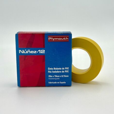 NASTRO ISOLANTE NUÃ‘EZ-12 20MX19MM GIALLO
