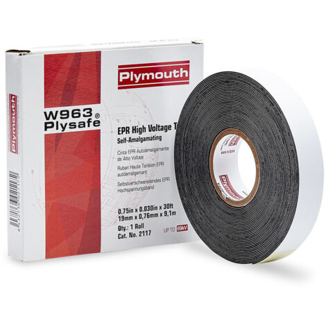Nastro isolante Plymouth Nero Caucciù 19 x 0,76 mm 9,1 M