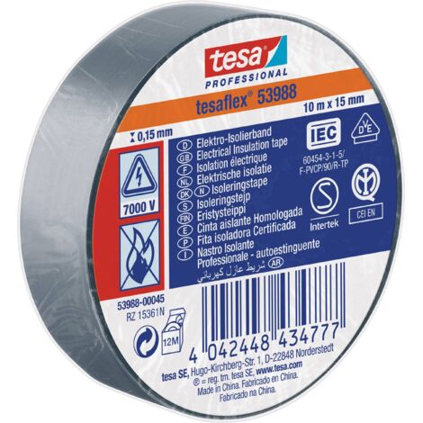 NASTRO ISOLANTE 'PROFESSIONAL 53988' mm. 15 x 10 mt - grigio