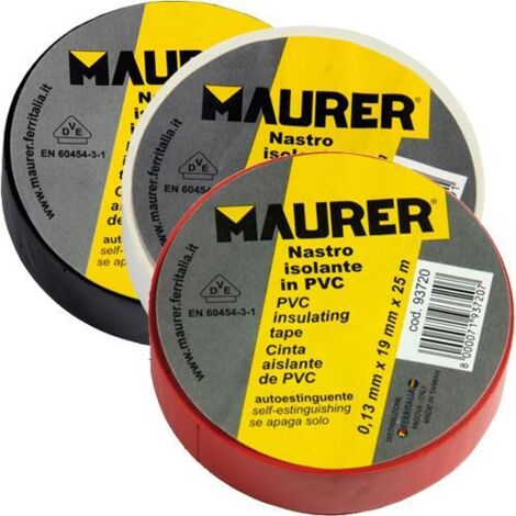 NASTRO ISOLANTE PVC BIANCO MAURER 25MTX50MM SP.0,13MM