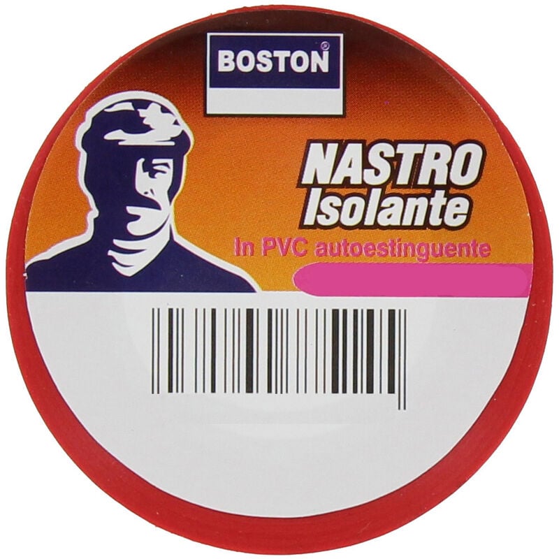 Boston Italia - nastro isolante rosso MM.15 (MT.10). Prezzo per 1 pezzo.