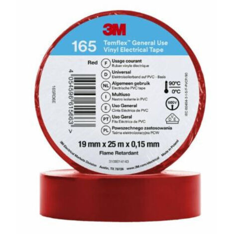 Nastro Isolante Temflex 165 19Mm X 25M Red ( 3M cod. 7100184817 )