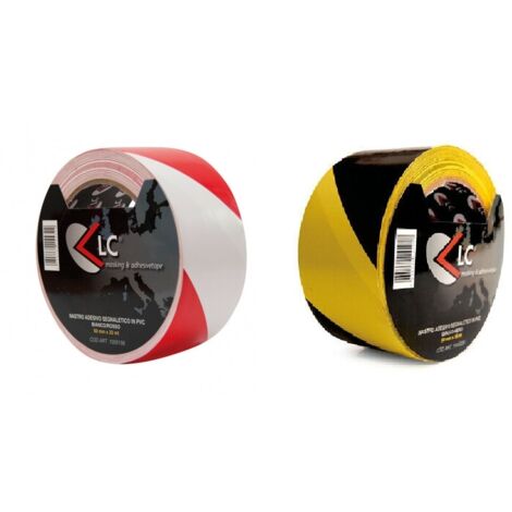 Nastro legnaletico adesivo mm 50x33 mt - LC Bianco / rosso