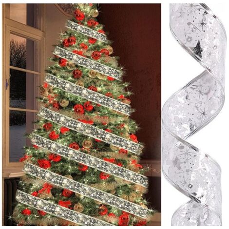 Nastro Luminoso Albero Natale Luce Led 10MT Argento Decorazioni