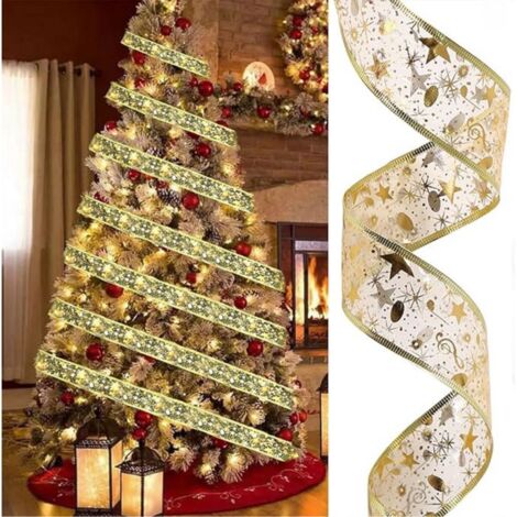 Nastro Luminoso Albero Natale Luce Led 10MT Oro Decorazioni