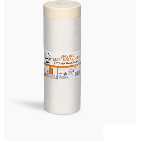 NASTRO MASCHERATURE CON TELO HD FILM HDPE MASCHERATUTTO VARIE MISURE CARDINALE, "2700mm X 16m"