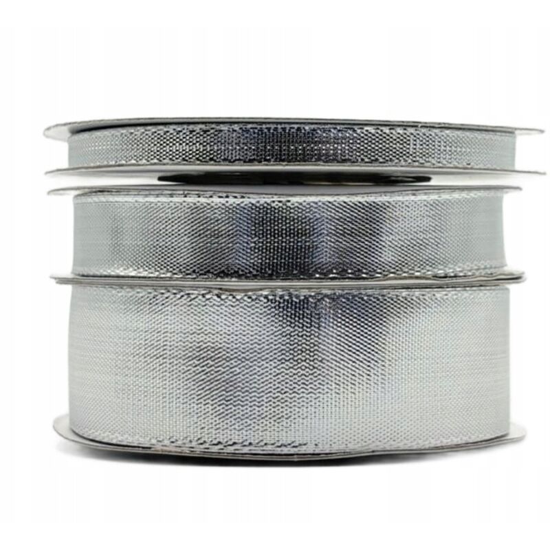 Nastro metallico argento rotolo 25 mm 22 m per decorazione