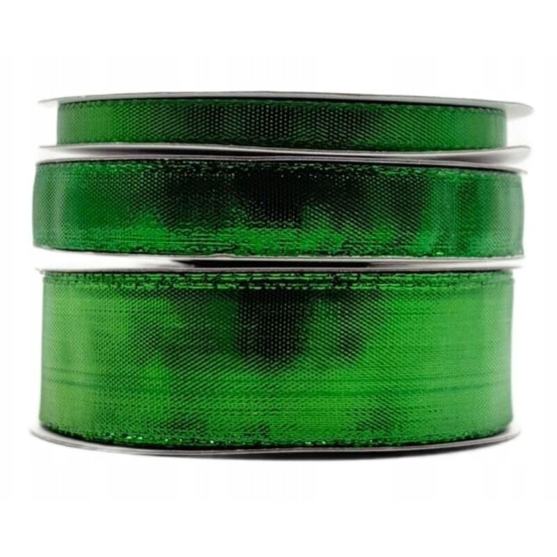 Nastro metallico verde rotolo 12 mm 22 m per decorazione
