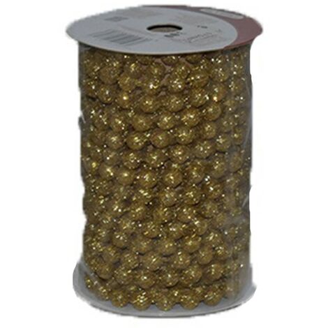 Nastro natalizio con perle oro 5 mt per albero di Natale addobbi da decorazioni
