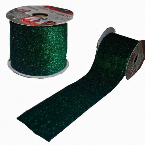 Nastro per albero di natale nastrino velluto verde decorazioni addobbi natalizi rotolo 270 cm confezioni pacco regalo doni