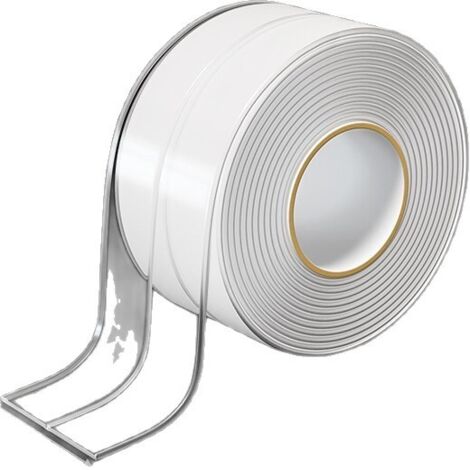 Nastro per calafataggio largo e trasparente, impermeabile, per WC, bagno, lavandino, vasca da bagno, pavimento (3,2 m5 cm)