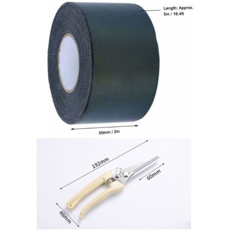 Nastro per erba artificiale 50 mm x 5 m nero, nastro autoadesivo per giunzioni di erba artificiale, nastro per erba sintetica per prato e tappeti da esterno