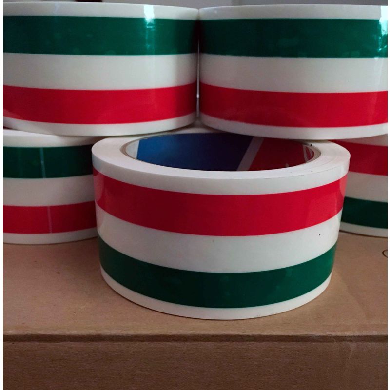 Image of Nastro per imballaggio Tricolore bandiera Italiana 50mm x 66MT Packaging - 50mm x 66MT (2 rotoli)