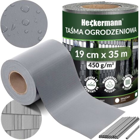 Nastro per recinzioni Heckermann 19 cm x 35 m - Grigio chiaro