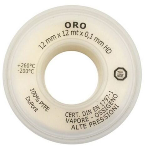 NASTRO PTFE ORO 12MM x 12MT x 0.10mm Oro