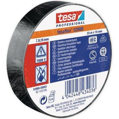 NASTRO PVC ISOLANTE IMQ TESA - NERO MM 19 ML 33 - 10 pezzi