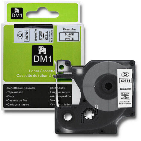 Nastro Qoltec per DYMO D1 45803, 45808 19 mm x 7 m Stampa bianco/nero