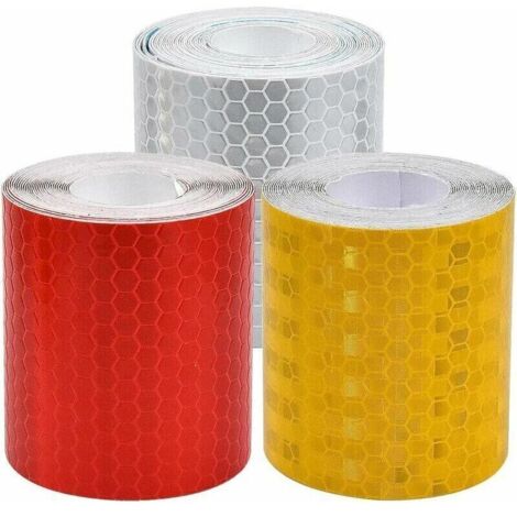 Nastro riflettente, nastro adesivo di sicurezza, 3 rotoli di nastro di segnalazione, adesivi riflettenti per veicoli, biciclette, caschi, motociclette, 3 colori, 5 cm x 3 metri -