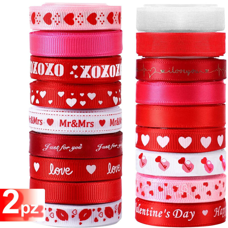 Trade Shop Traesio - Trade Shop - valentinstag bänder ass. 1x270 cm 2 stücke HOCHZEIT-Jubiläums-Dekorationen Geschenk -