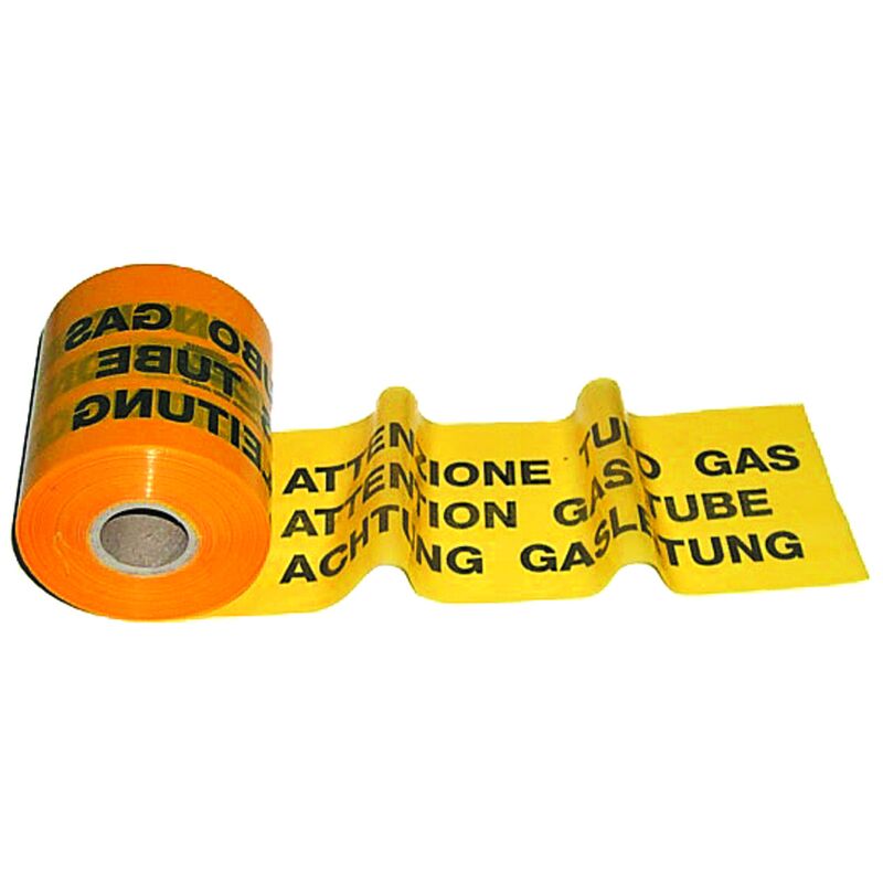 Nastro segn. gas c/banda met. H.120mm L.150m 00000050969