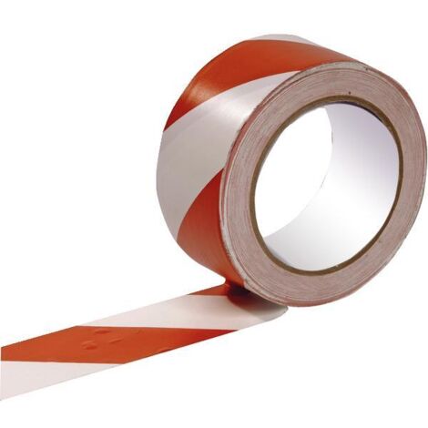 NASTRO SEGNALETICO ADESIVO BIANCO ROSSO PVC H50MM 30MT