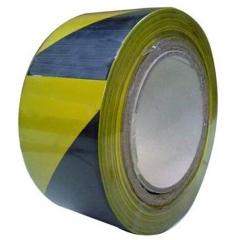 Nastro Segnaletico Adesivo Giallo-Nero 132Mt H.Mm. 75 Cf.6Pz