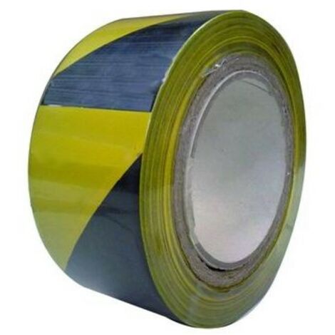 Nastro Segnaletico Adesivo Giallo-Nero 132Mt H.Mm. 75 Cf.6Pz