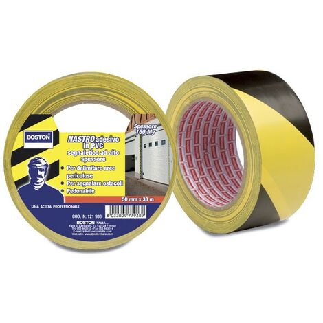 Nastro segnaletico adesivo mm50x33 mt giallo/nero boston