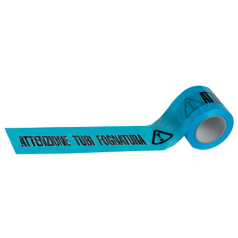 NASTRO SEGNALETICO ATTENZIONE TUBO FOGNATURE - H.MM 100 ML 200- 4 pezzi