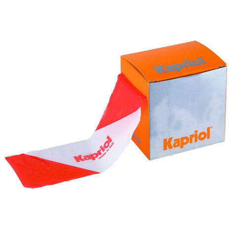 NASTRO SEGNALETICO BIFACCIALE LAVORI IN CORSO CANTIERE 200m BIANCO/ROSSO KAPRIOL