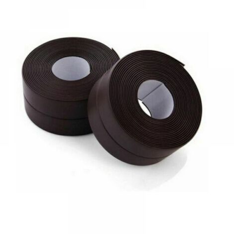 Nastro sigillante, 2 rotoli di nastro adesivo in PVC impermeabile per sigillare pareti, docce, servizi igienici, cucine e bagni (marrone)