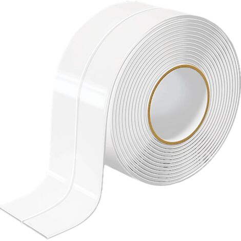 Nastro sigillante impermeabile (bianco), nastro sigillante per giunti impermeabile e resistente alla muffa, 3,2 m × 38 mm, spatola inclusa, adatto per cucine, bagni, servizi igienici e angoli delle pa