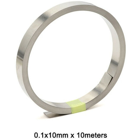 Nastro Strisce di puro Nichel 0.1×10mm × 10M per piattine batteria litio Misura - 10mm x 1mm x 10M