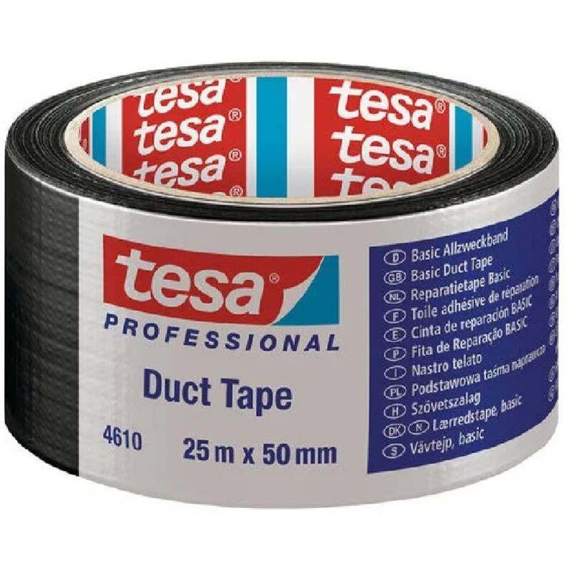 6PZ NASTRO TELATO 'DUCT TAPE 4610' mm 50 x mt. 25 - colore nero