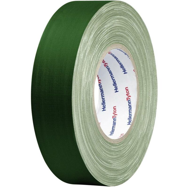 Image of Nastro telato HelaTape Tex (l x l) 10 m x 19 mm Verde Tessuto in cotone e poliestere HTAPE-TEX-GN-19X10 - Hellermanntyton