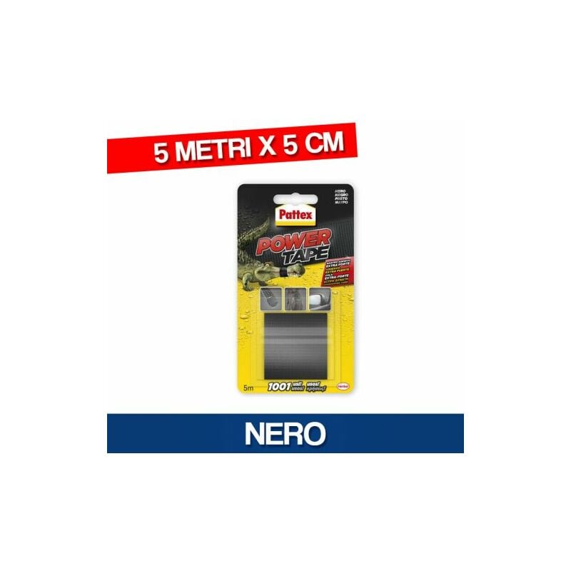 Nastro pattex universale multifunzione extra adesivo MM50X5MT vari colori 25195V nero (25197)