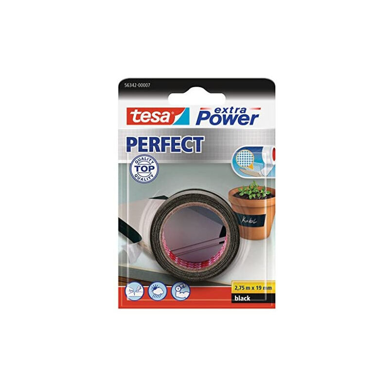 Tesa - Nastro telato Perfect Extra Power Nero