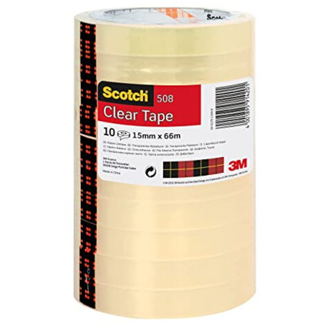 NASTRO TRASPARENTE SCOTCH 508, 10 ROTOLI, 15 MM X 66 M 3M 5081566
