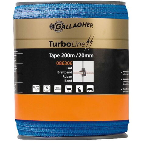 Nastro TurboLine Gallagher 20mm x 200m blu per animali selvatici