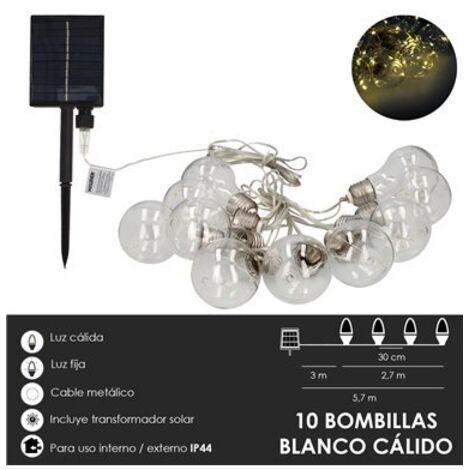 NATALE - 10 LAMPADINE MICROLED BATTER SOLARE  L.CALDA INT/EST-SC. MAURER